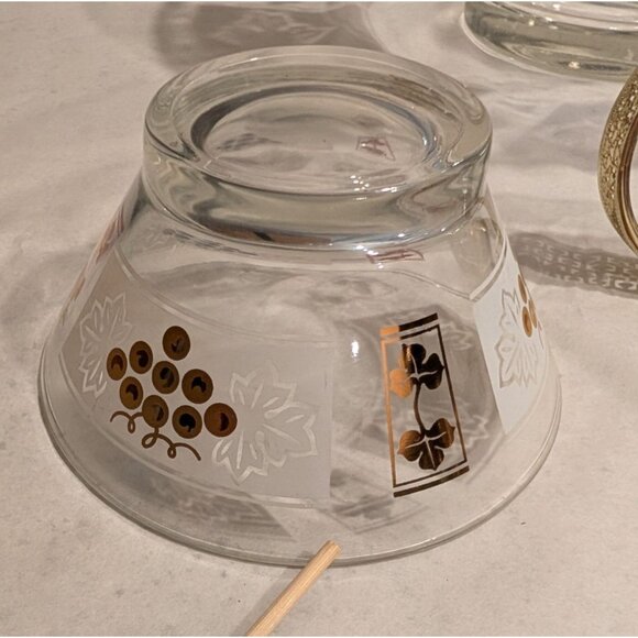 Anchor Hocking Vintage Chip & Dip Bowl Set Grapevine Design salsa 1970s - Picture 8 of 16